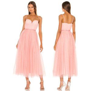 NEW SAU LEE Selina Maxi Dress in Pink & Blush 6 Small Midi Gown Girly Ballerina